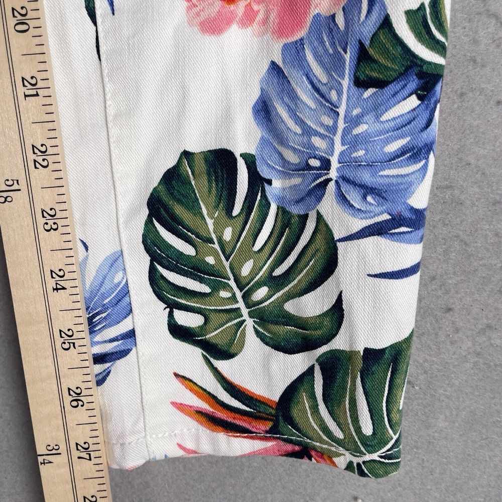Tommy Bahama Denim Skinny Ankle‎ Floral All Over Stretch Jeans Sz 29x28 White - Picture 7 of 14